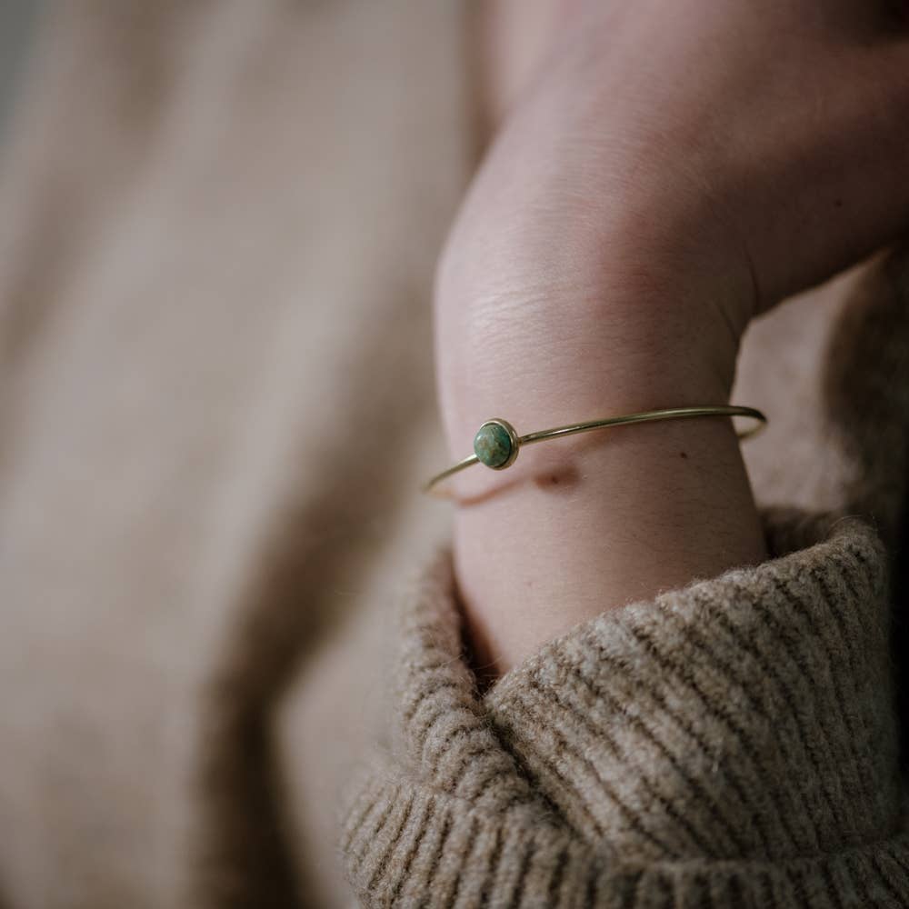 Turquoise Brass Stacker Bracelet