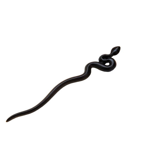 Wood Carved Snake Hair Stick