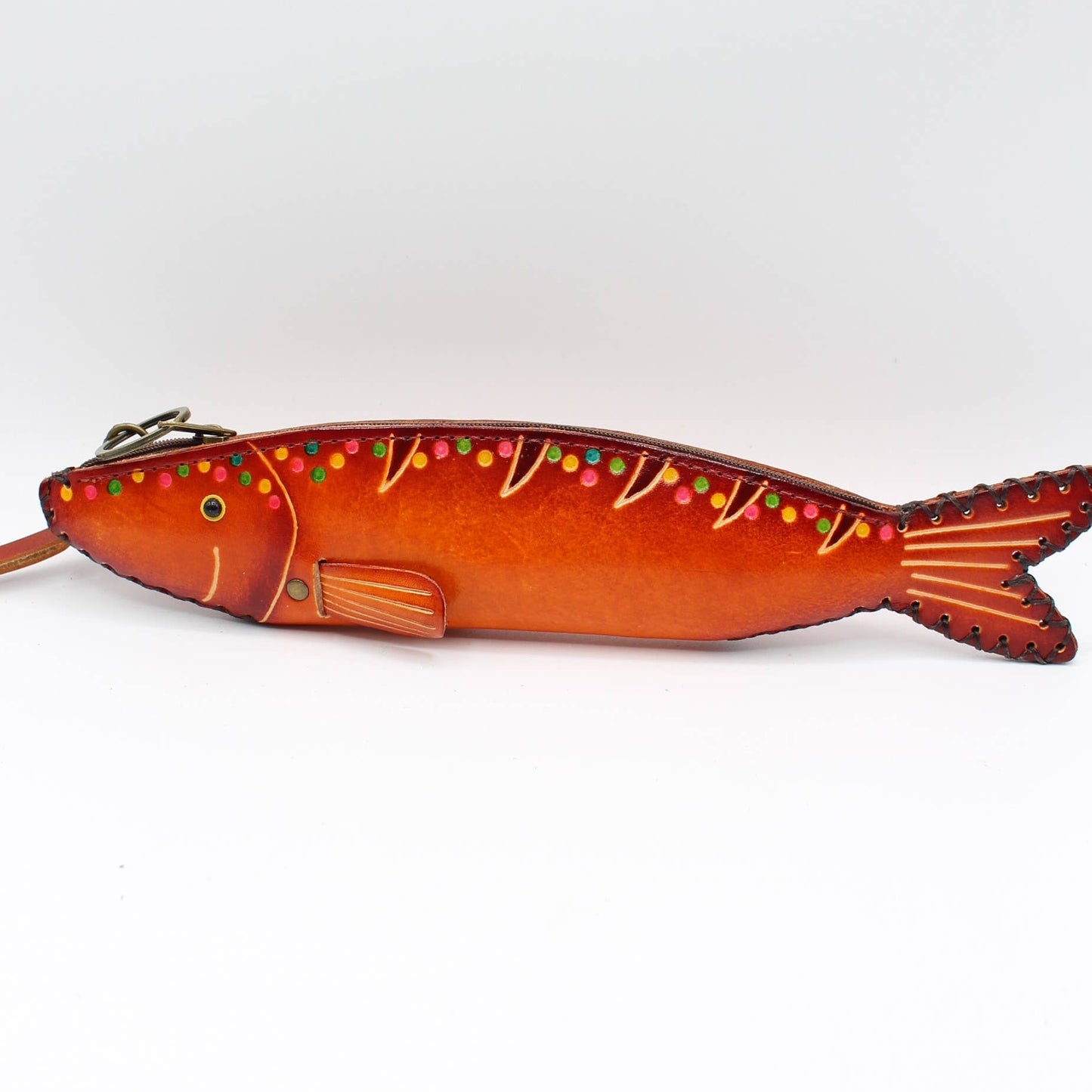 Handmade Leather Fish Pouch