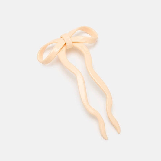Bow Hair Pin Cream