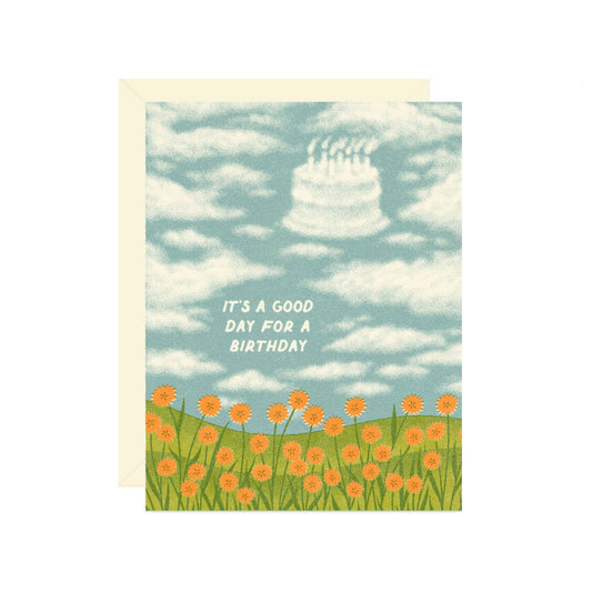 Birthday Clouds Blooming Card