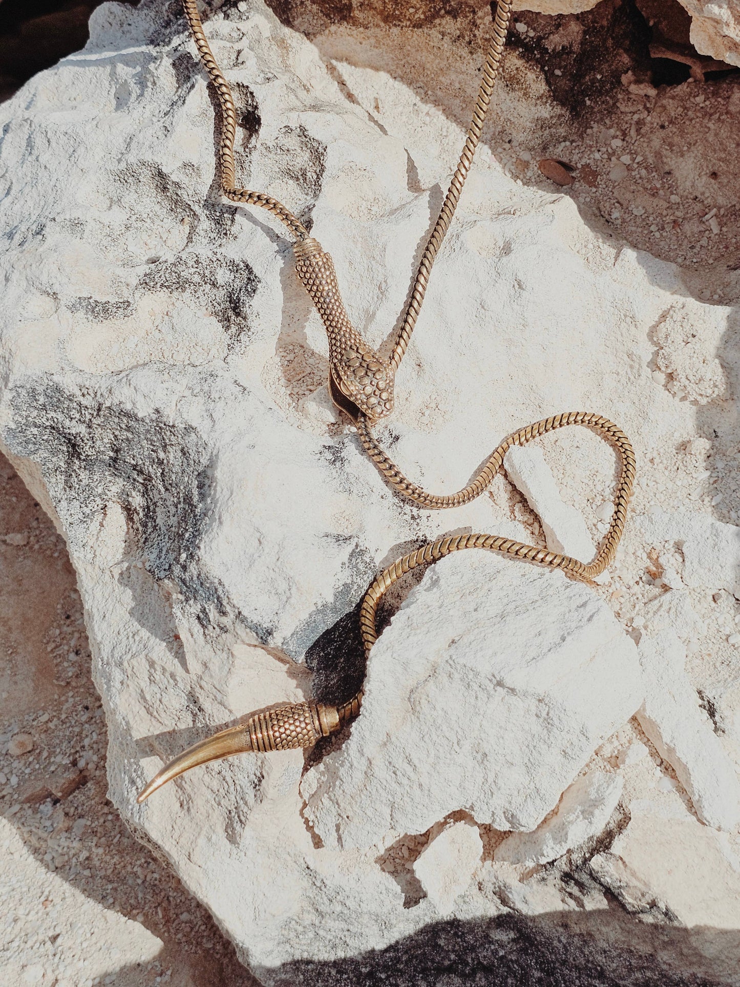 Brass Snake Lariat Bolo Necklace