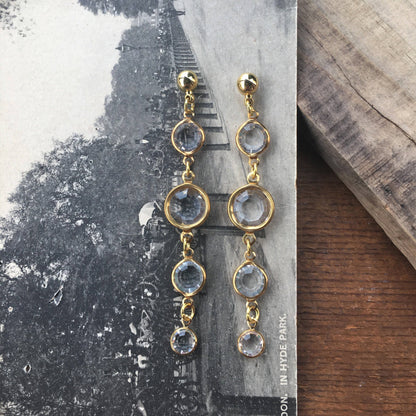 Vintage Crystal & Gold Drop Earrings