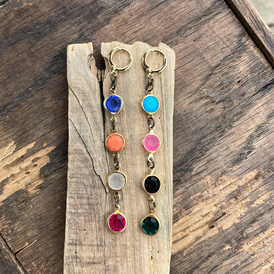 Colorful Vintage Crystal Drop Earrings