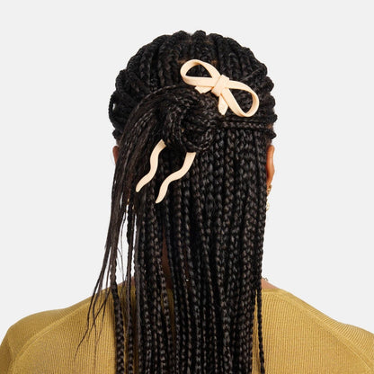 Bow Hair Pin Cream
