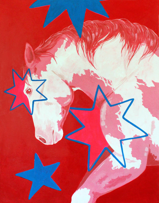 Red Star Horse Art Print
