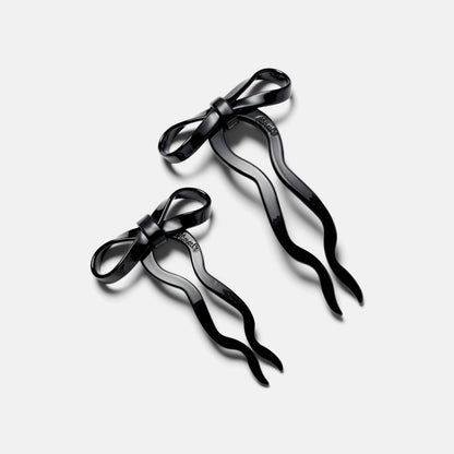 Bow Hair Pin Black
