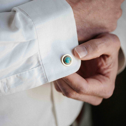 Turquoise Brass Cufflinks