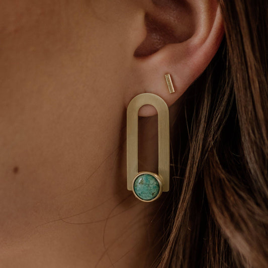 Turquoise Brass Window Studs