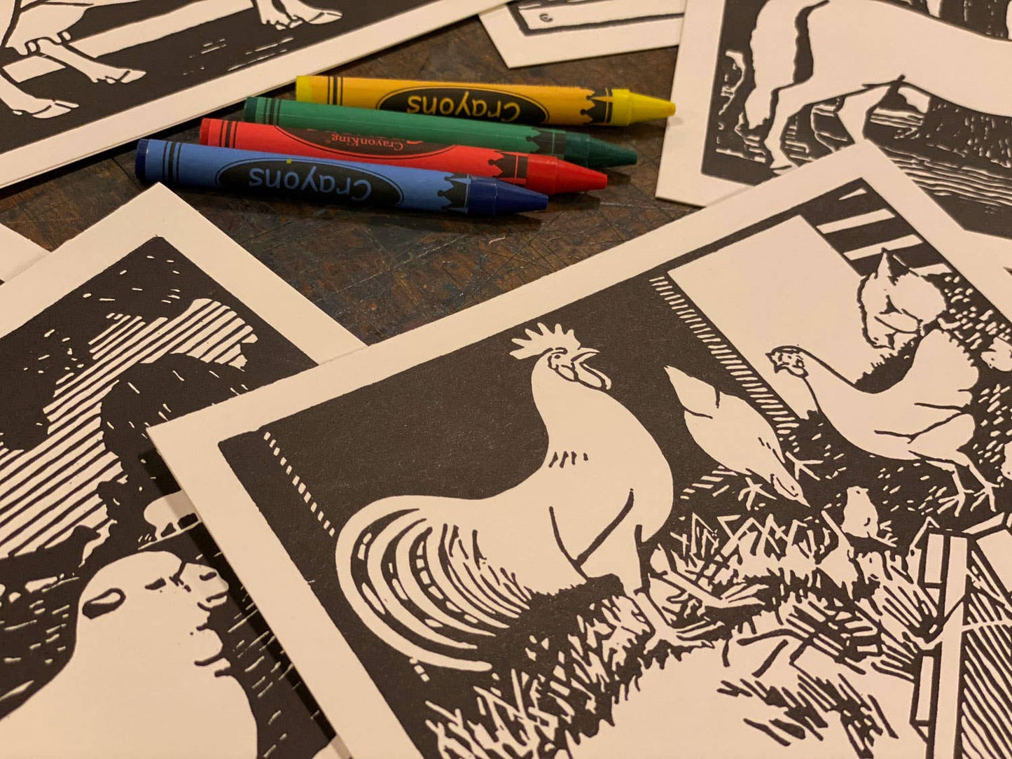 Barnyard Animal Coloring Cards