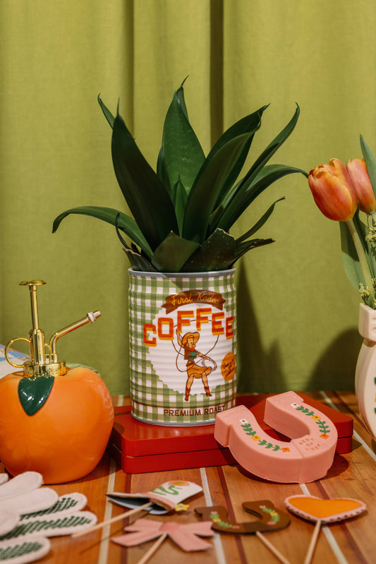 Cowgirl Coffee Ceramic Planter