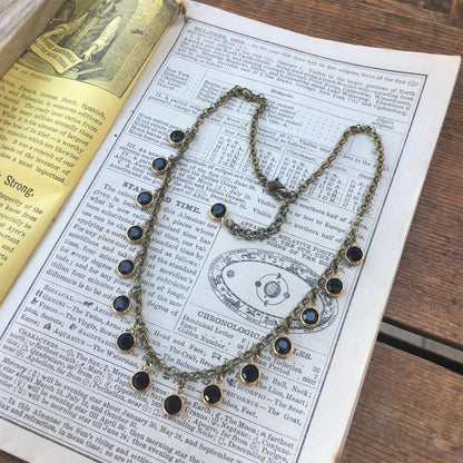 Black & Gold Crystal Beaded Choker