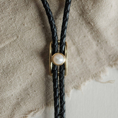 Turquoise Brass Buckle Bolo Tie