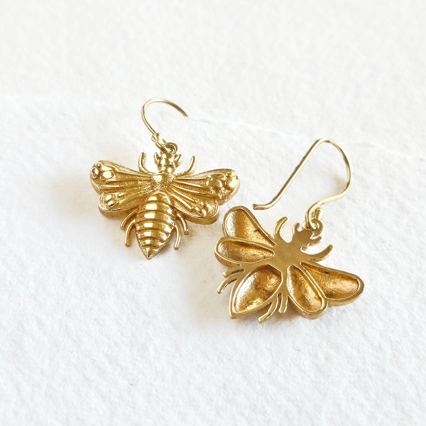 Brass Bee Earrings