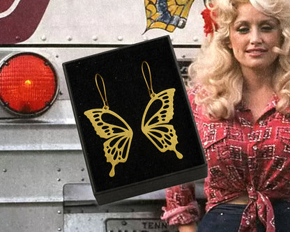 Brass Butterfly Wing Earrings