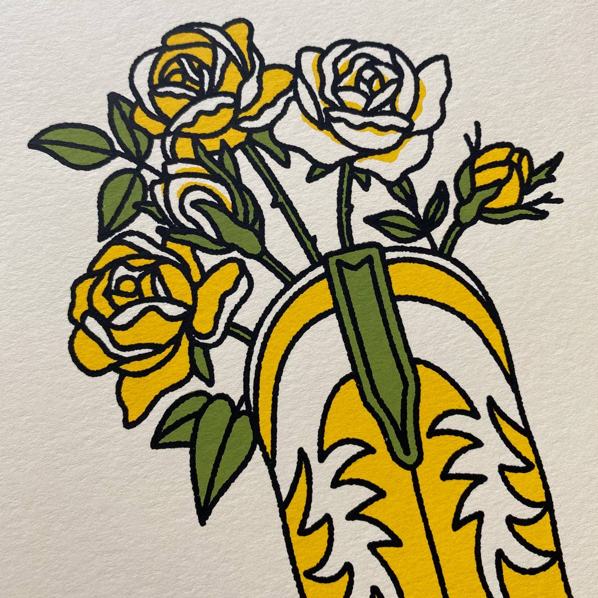 Yellow Rose Boot - Signed Art Print