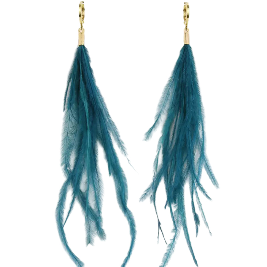 Ostrich Feather Earrings