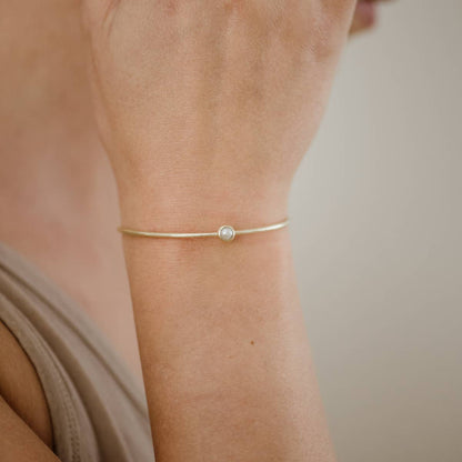 Brass Pearl Stacker Cuff