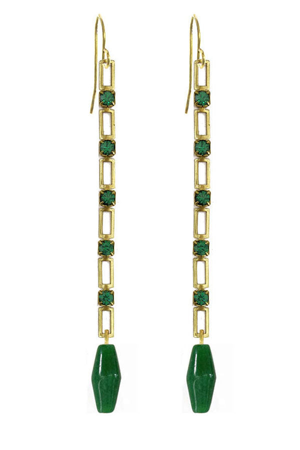 Emerald Chain Earrings