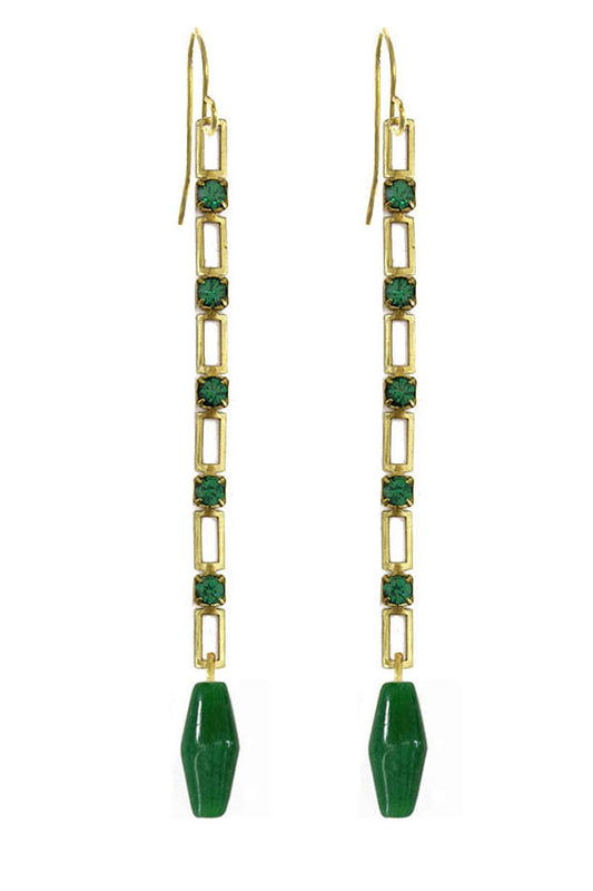 Emerald Chain Earrings
