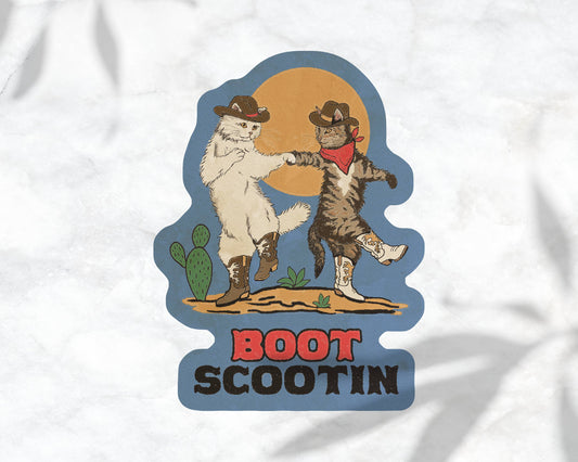 Boot Scootin Cats Sticker