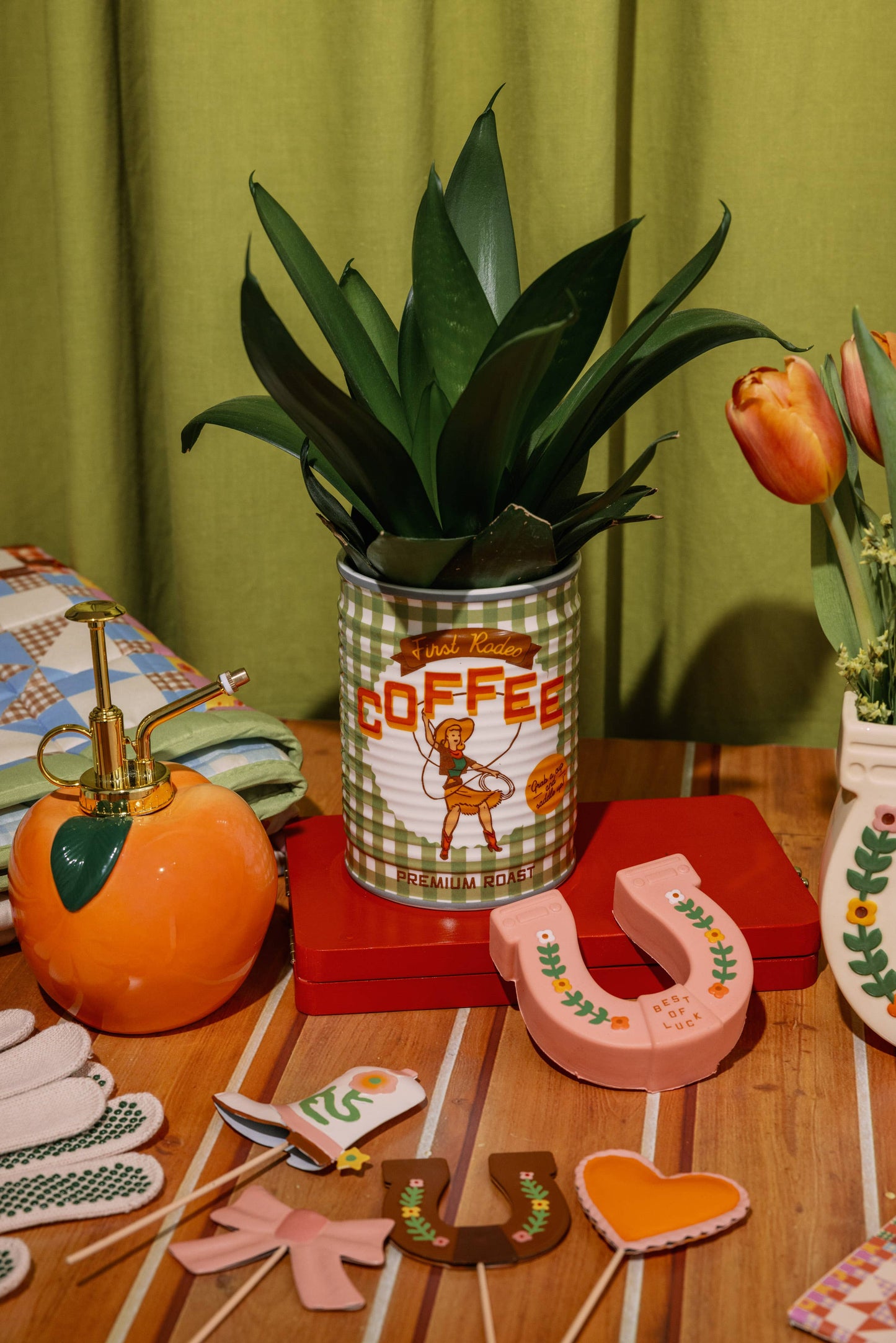 Cowgirl Coffee Ceramic Planter