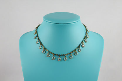 Crystal & Gold Bead Choker