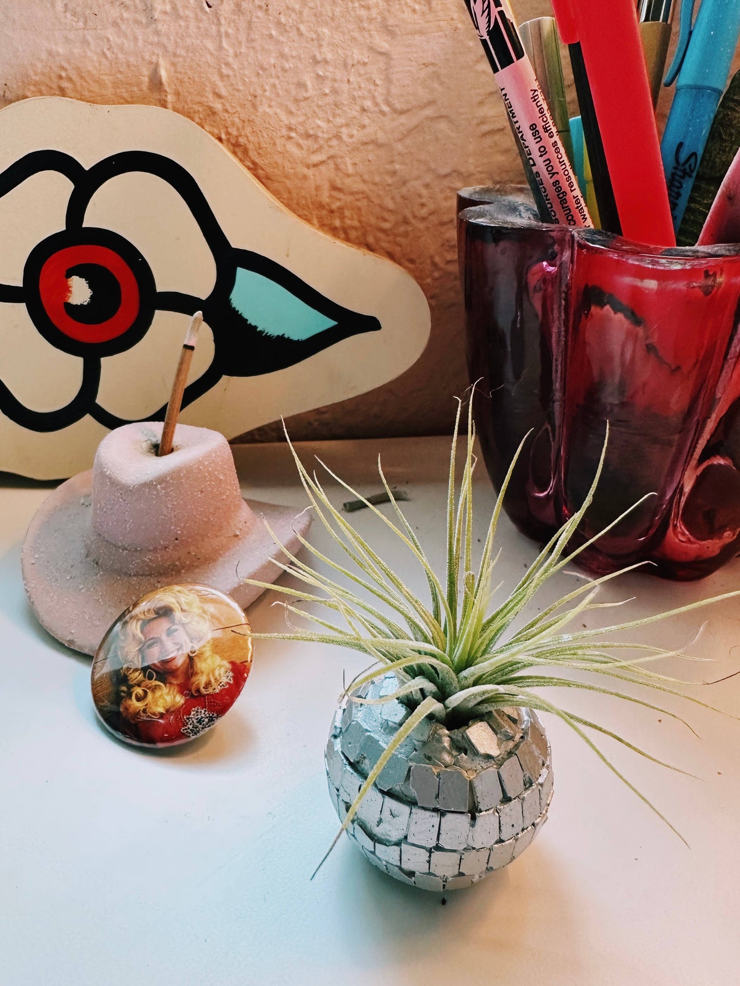 Disco Ball Mini Planter and Plant