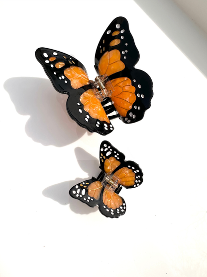 Hand Painted Monarch Hair Clip