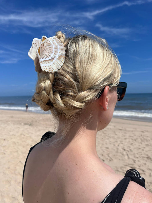 Hand Painted Seashell Hair Clip