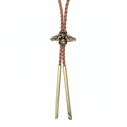 Brass Bee Bolo Tie Tan