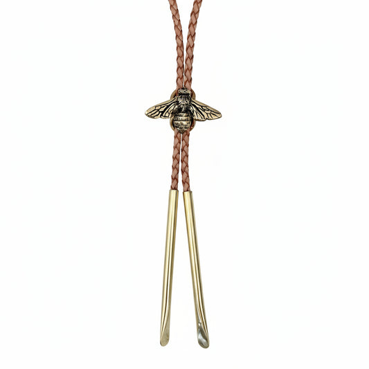 Brass Bee Bolo Tie Tan